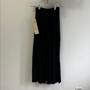 Grieg Porter for Salamander Leathers Black Suede Midi Circle Skirt